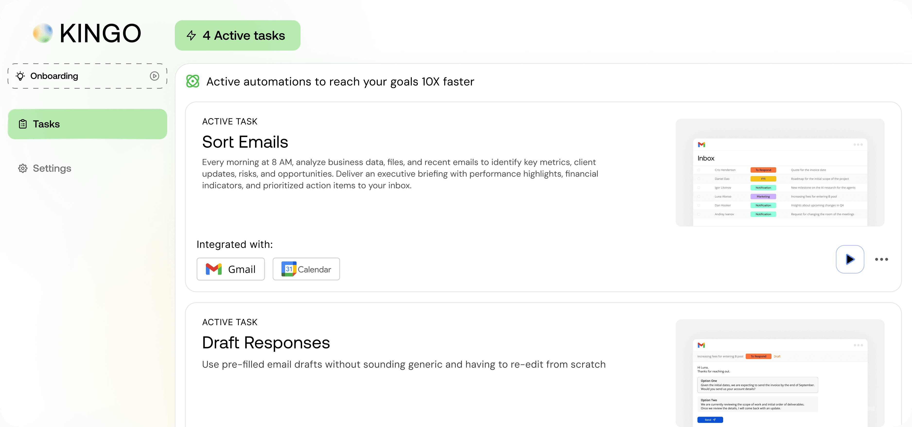 KINGO Product Dashboard