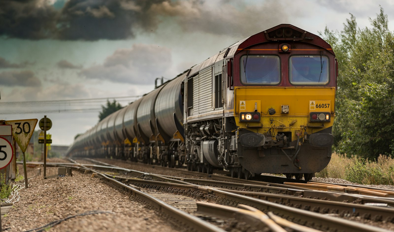 Freight moving through an outdoor logistics corridor